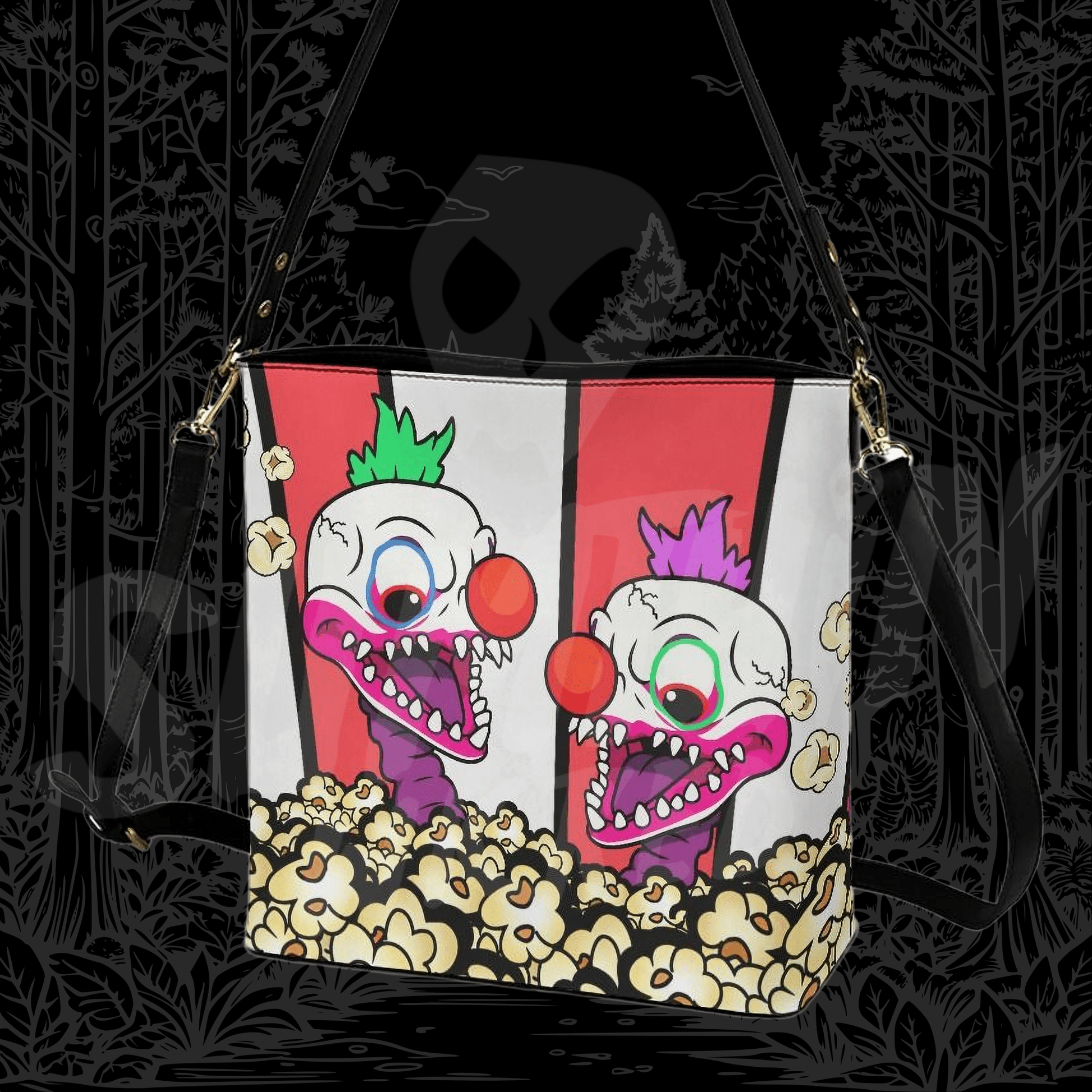 Klown - Crossbody Bucket Bag - Killer Klowns From Outer Space Inspired - Sumthin Wicked Exclusive - Goblin Wood