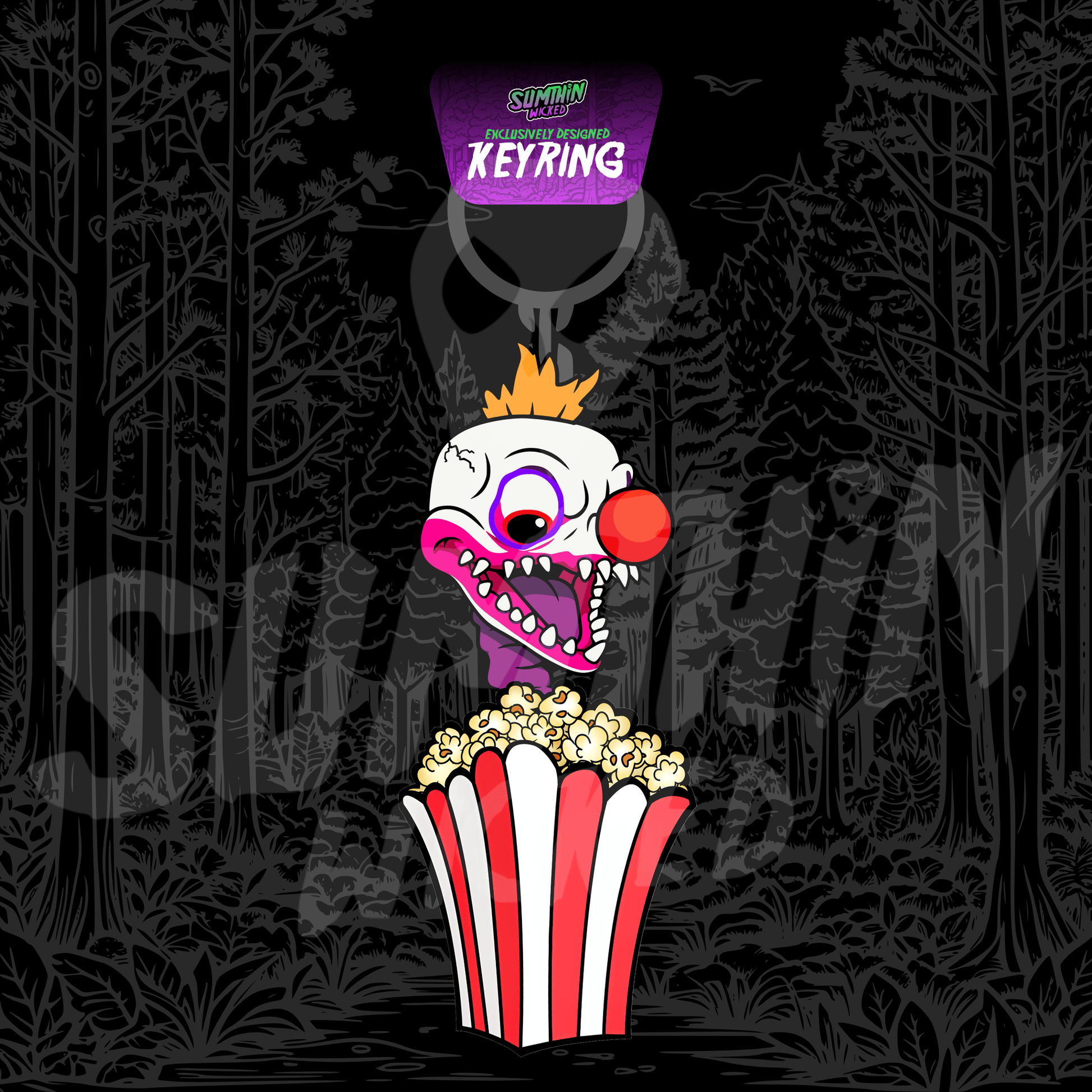 Klown (Orange) - Acrylic Keychain - Killer Klowns From Outer Space Inspired - Sumthin Wicked Exclusive - Goblin Wood