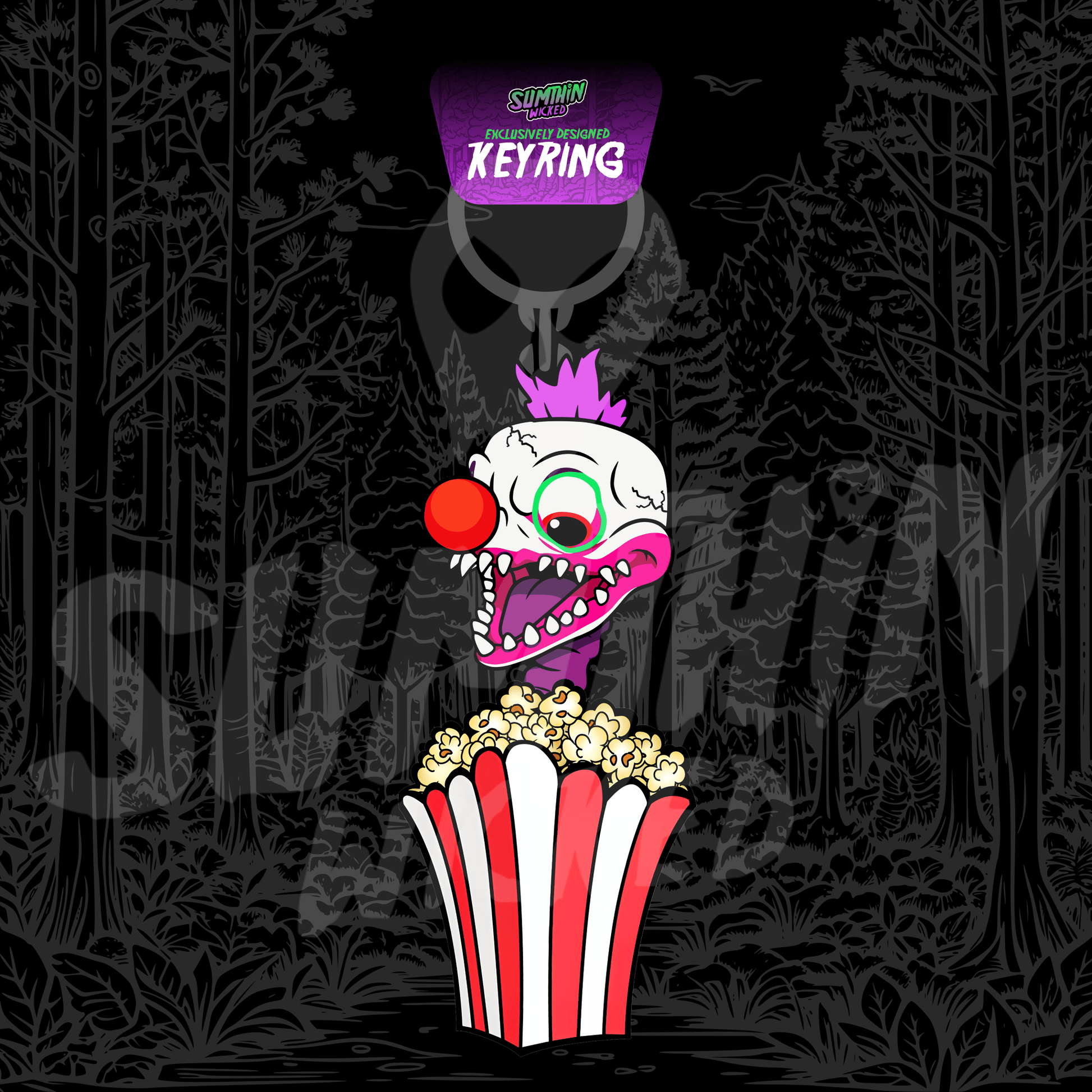 Klown (Purple) - Acrylic Keychain - Killer Klowns From Outer Space Inspired - Sumthin Wicked Exclusive - Goblin Wood