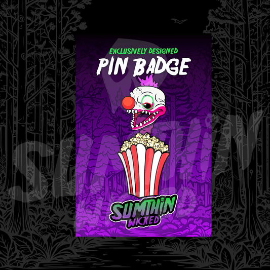 Klown (Purple) - Acrylic Pin Badge - Killer Klowns From Outer Space Inspired - Sumthin Wicked Exclusive - Goblin Wood