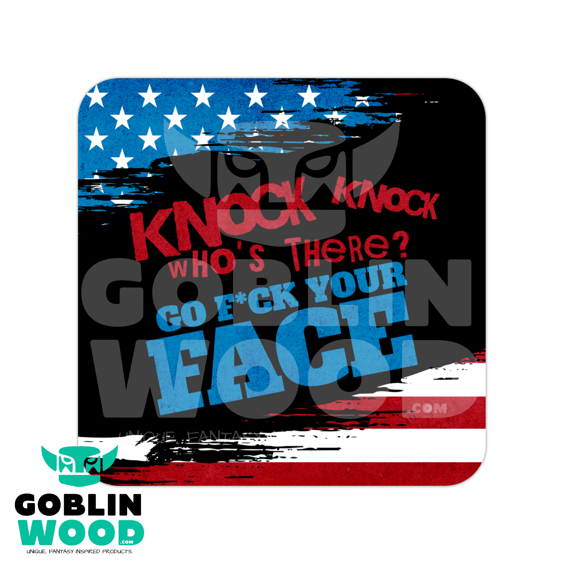 Knock Knock - Drinks Coaster -  - Goblin Wood Exclusive - Goblin Wood