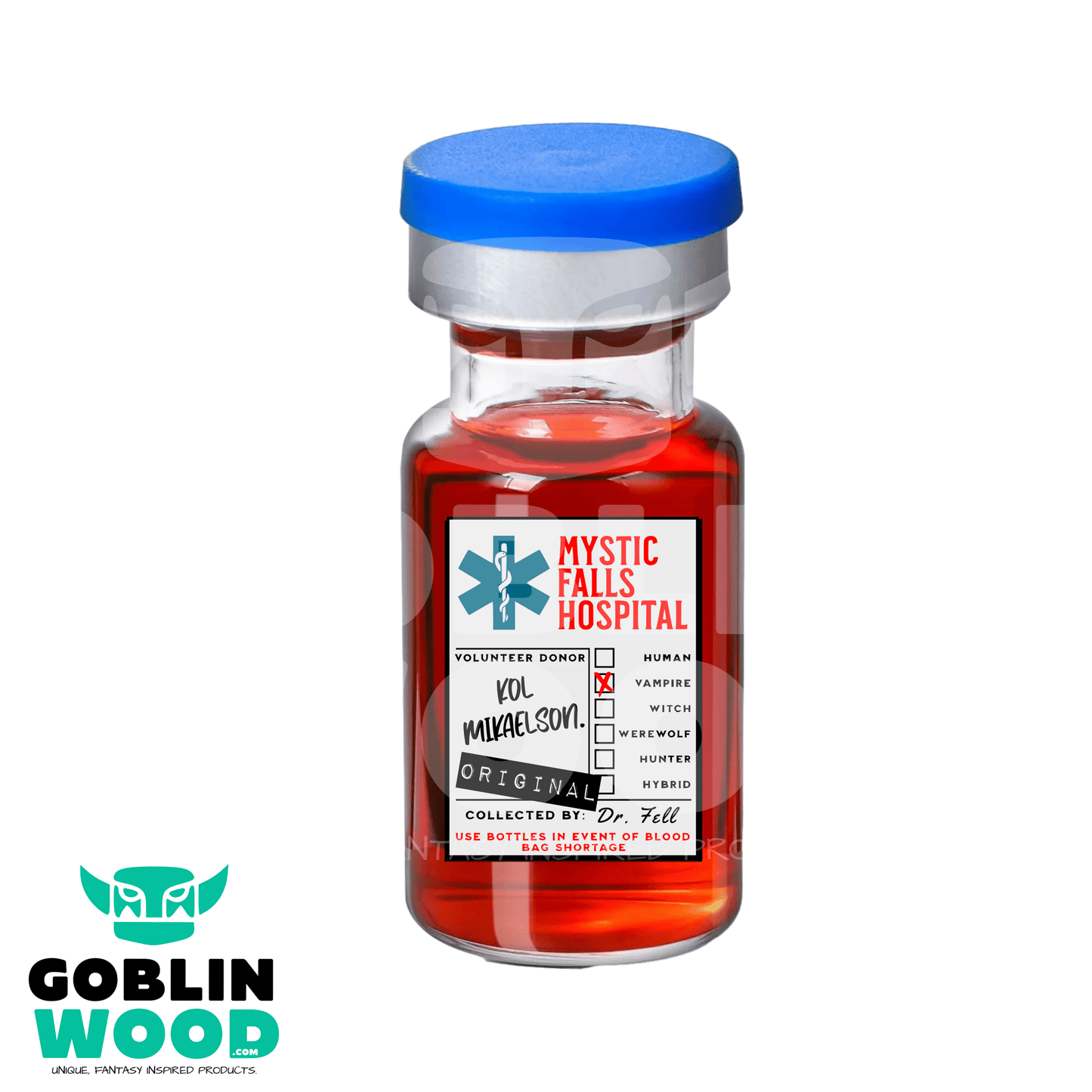 Kol Mikaelson - Blood Vial - TVD Inspired - Goblin Wood Exclusive - Goblin Wood