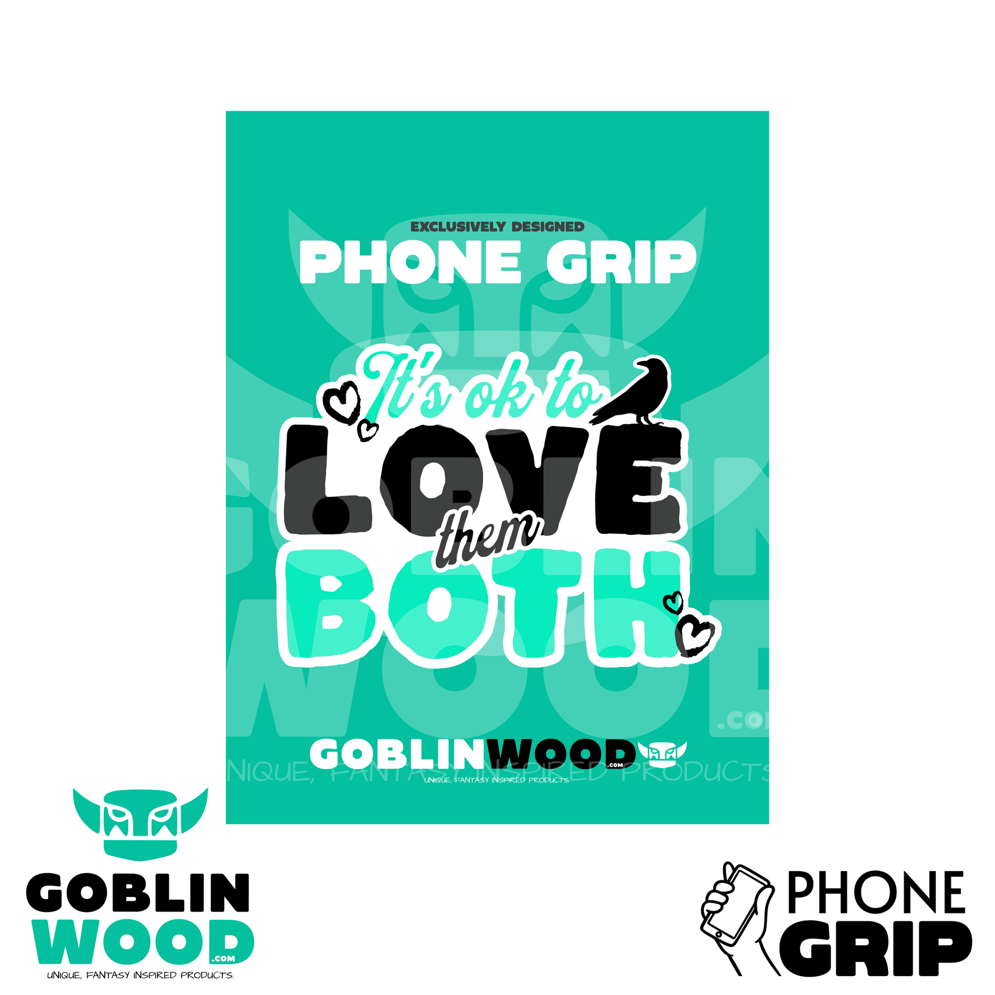 Love Them Both - Acrylic Phone/Kindle Grip -  - Goblin Wood Exclusive - Goblin Wood
