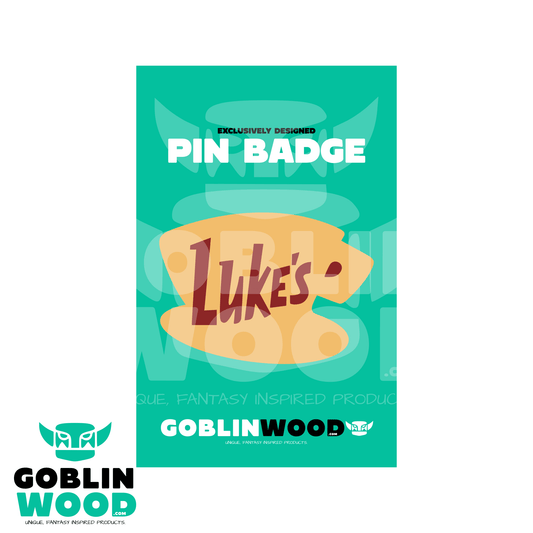Luke's - Yellow Acrylic Pin Badge - Gilmore Girls Inspired - Goblin Wood Exclusive - Goblin Wood