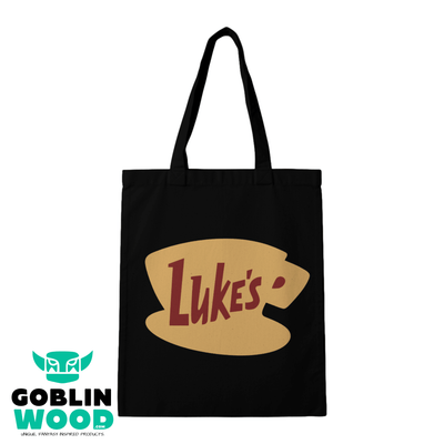 Luke's (Yellow) - Black Tote Bag - Gilmore Girls Inspired - Goblin Wood Exclusive - Goblin Wood