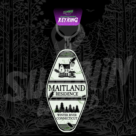 Maitland Residence - Acrylic Key Fob Keychain - Beetlejuice Inspired - Sumthin Wicked Exclusive - Goblin Wood