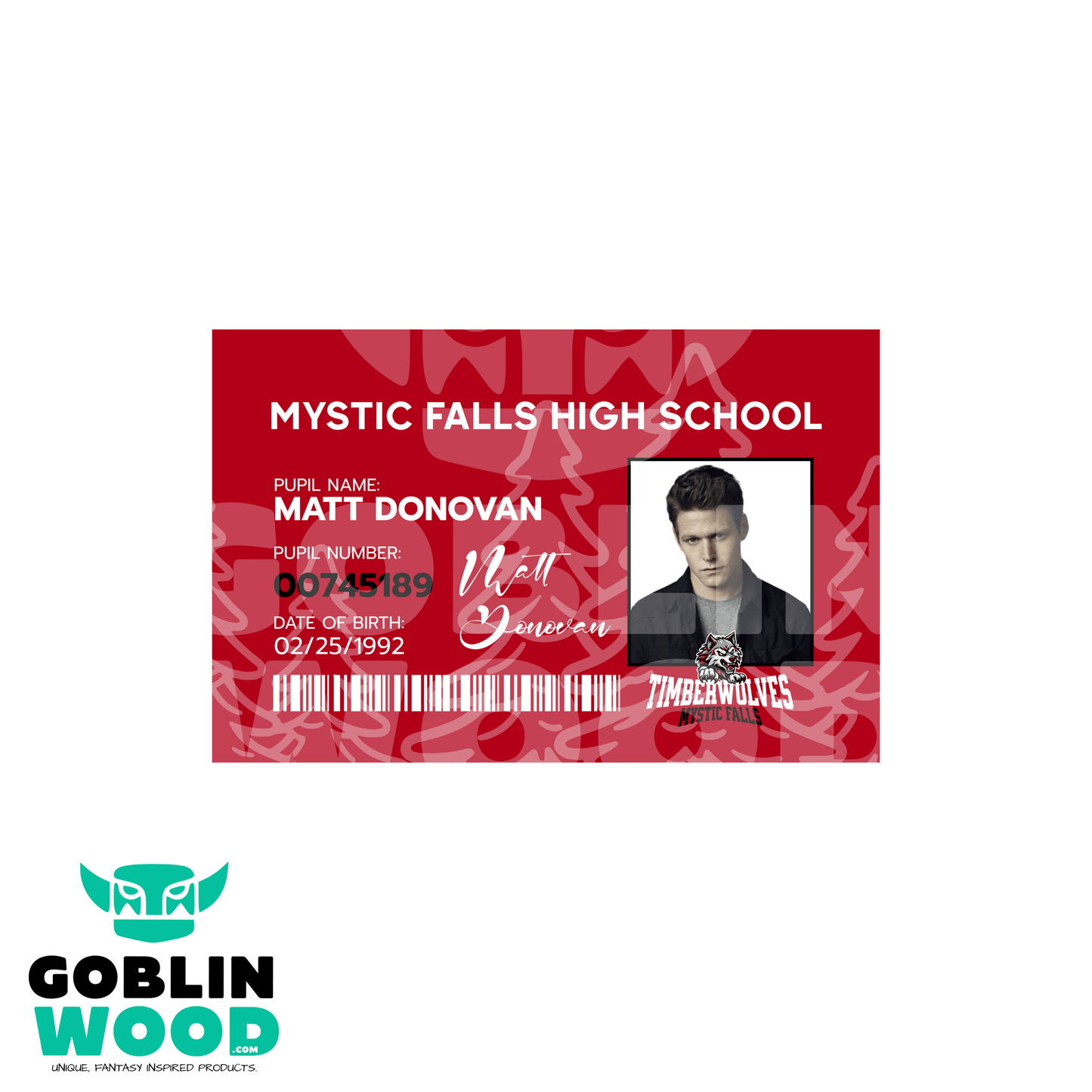 Matt Donovan - Mystic High ID Card -  - Goblin Wood Exclusive - Goblin Wood