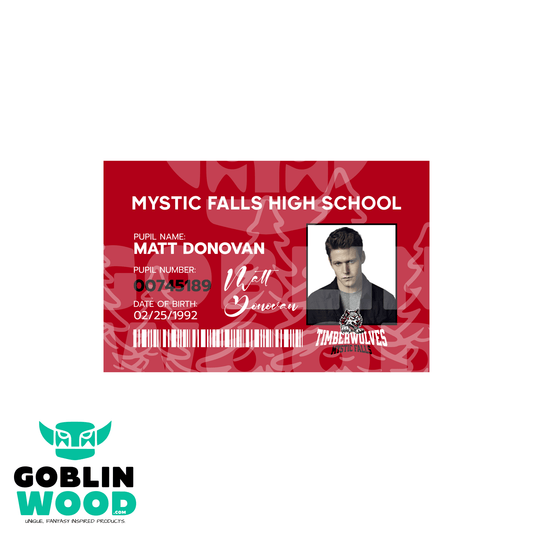 Matt Donovan - Mystic Falls High ID Card - TVD Inspired - Goblin Wood Exclusive - Goblin Wood