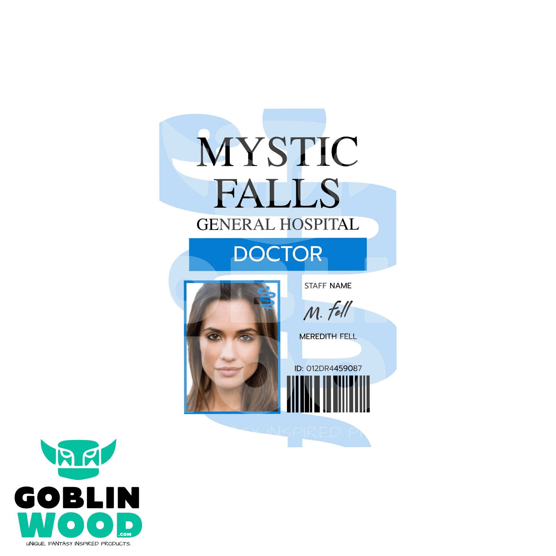 Meredith Fell - Hospital ID Card - TVD Inspired - Goblin Wood Exclusive - Goblin Wood