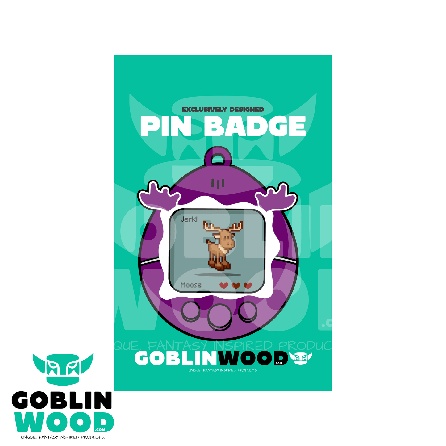 Moose - Tamagotchi Acrylic Pin Badge - Supernatural Inspired - Goblin Wood Exclusive - Goblin Wood