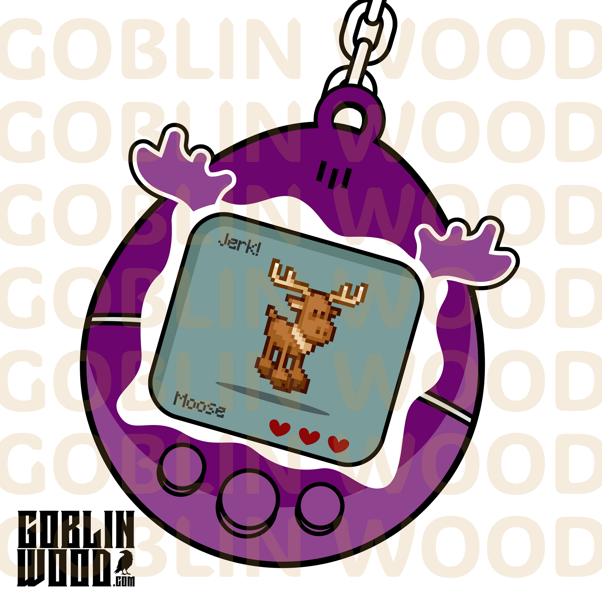 Moose - Acrylic Tamagotchi Style Keychain - Supernatural Inspired - Goblin Wood Exclusive