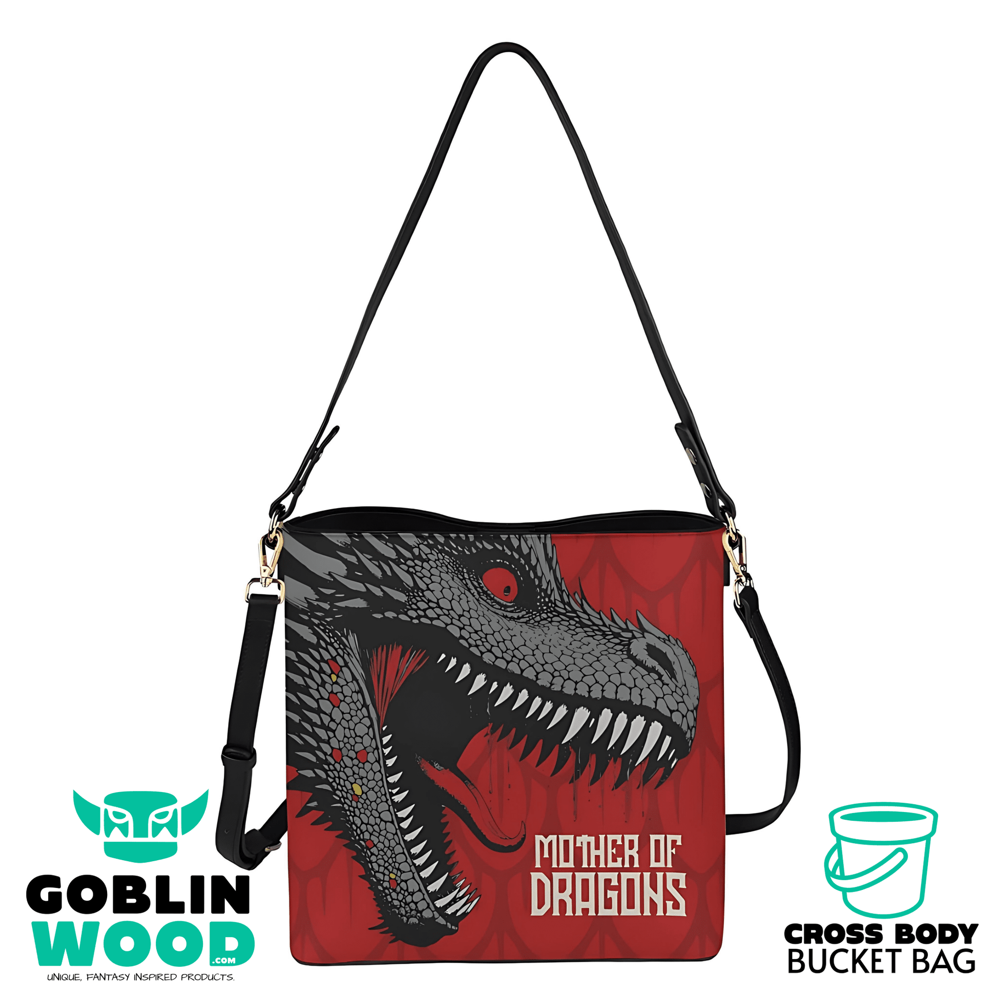 Mother Of Dragons - Cross Body Bucket Bag - Game Of Thrones Inspired - Goblin Wood Exclusive - Goblin Wood
