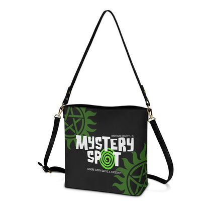 Mystery Spot - Black Cross Body Bucket Bag - Supernatural Inspired - Goblin Wood Exclusive - Goblin Wood