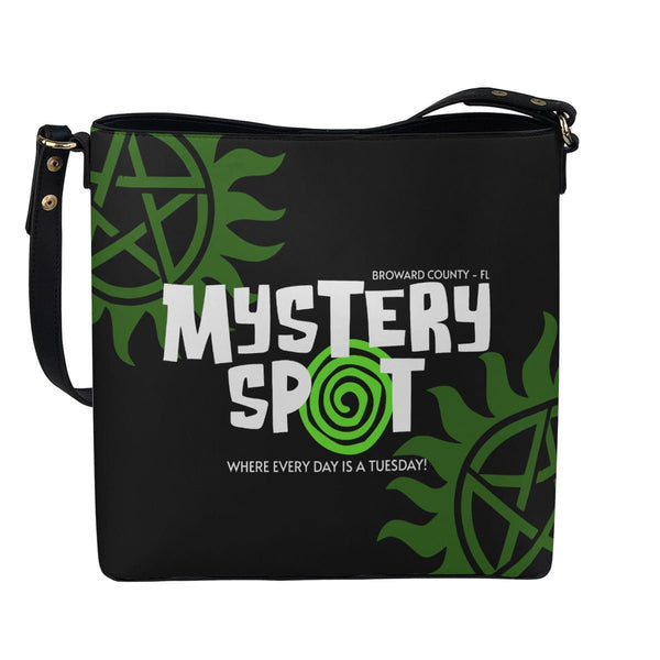 Mystery Spot - Black Cross Body Bucket Bag - Supernatural Inspired - Goblin Wood Exclusive - Goblin Wood