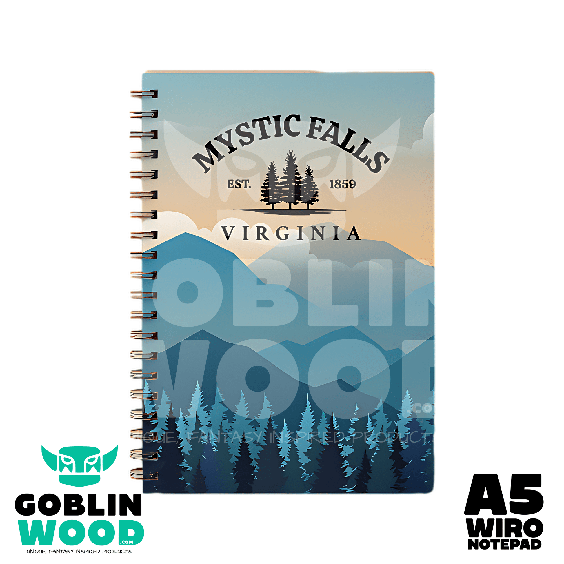 Mystic Falls - A5 AOP Lined Notebook - TVD Inspired - Goblin Wood Exclusive - Goblin Wood