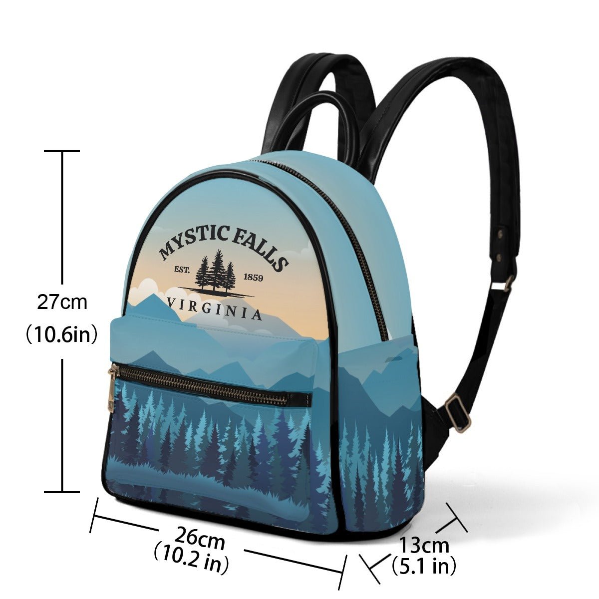 Mystic Falls - Black Mini Backpack - TVD Inspired - Goblin Wood Exclusive - Goblin Wood
