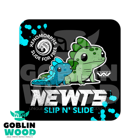 Newts Slip N' Slide - Drinks Coaster - Alien Inspired - Goblin Wood Exclusive - Goblin Wood