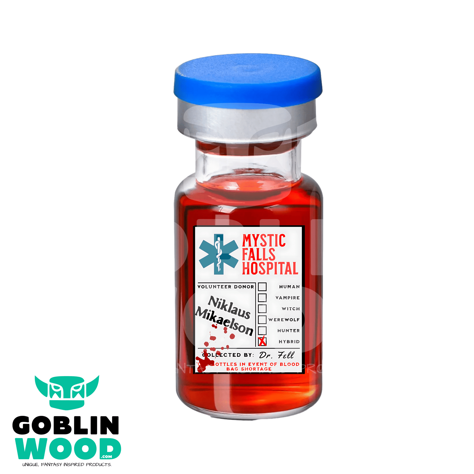 Niklaus Mikaelson - Blood Vial - TVD Inspired - Goblin Wood Exclusive - Goblin Wood