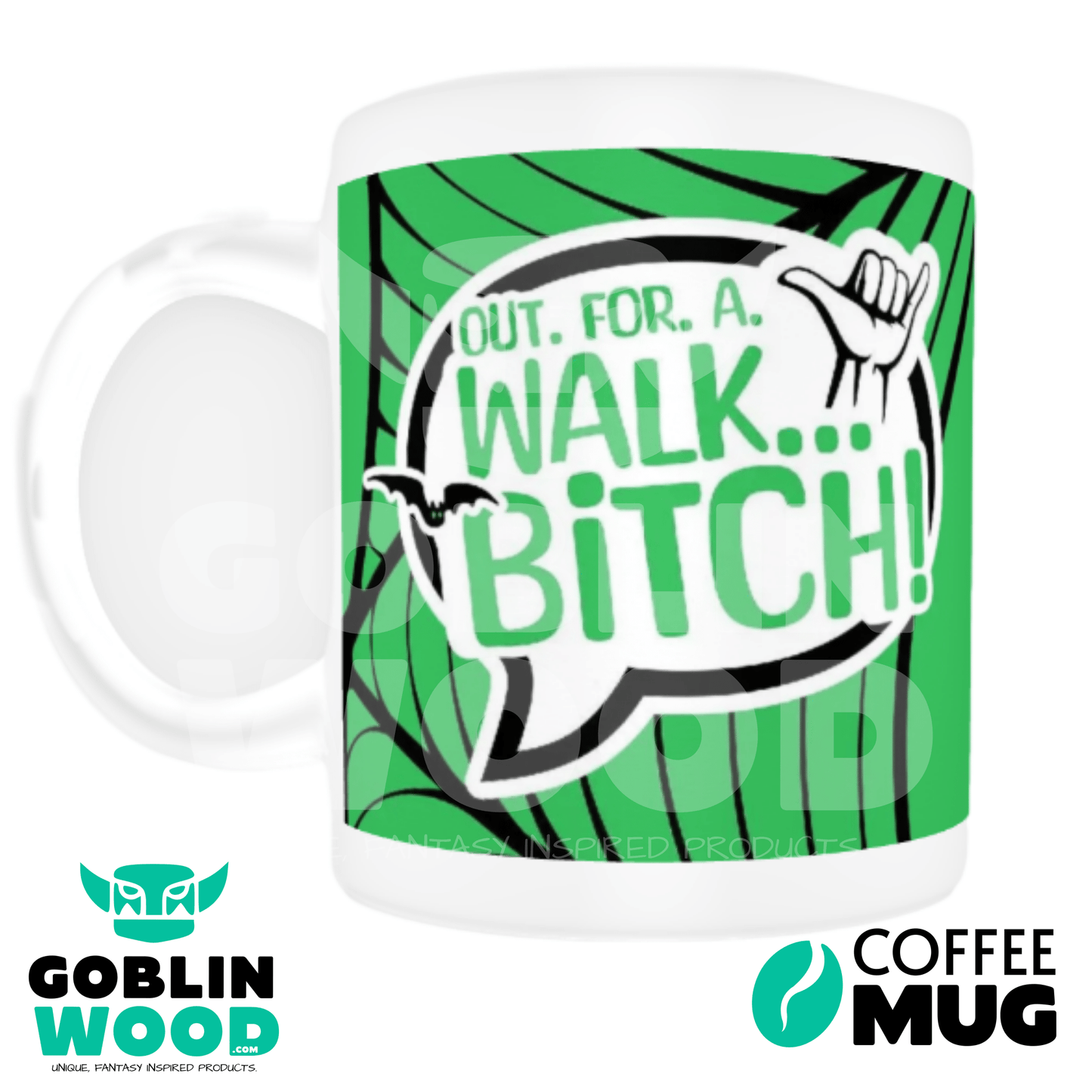 Out. For. A. Walk - Coffee Mug - Angel - Goblin Wood Exclusive - Goblin Wood