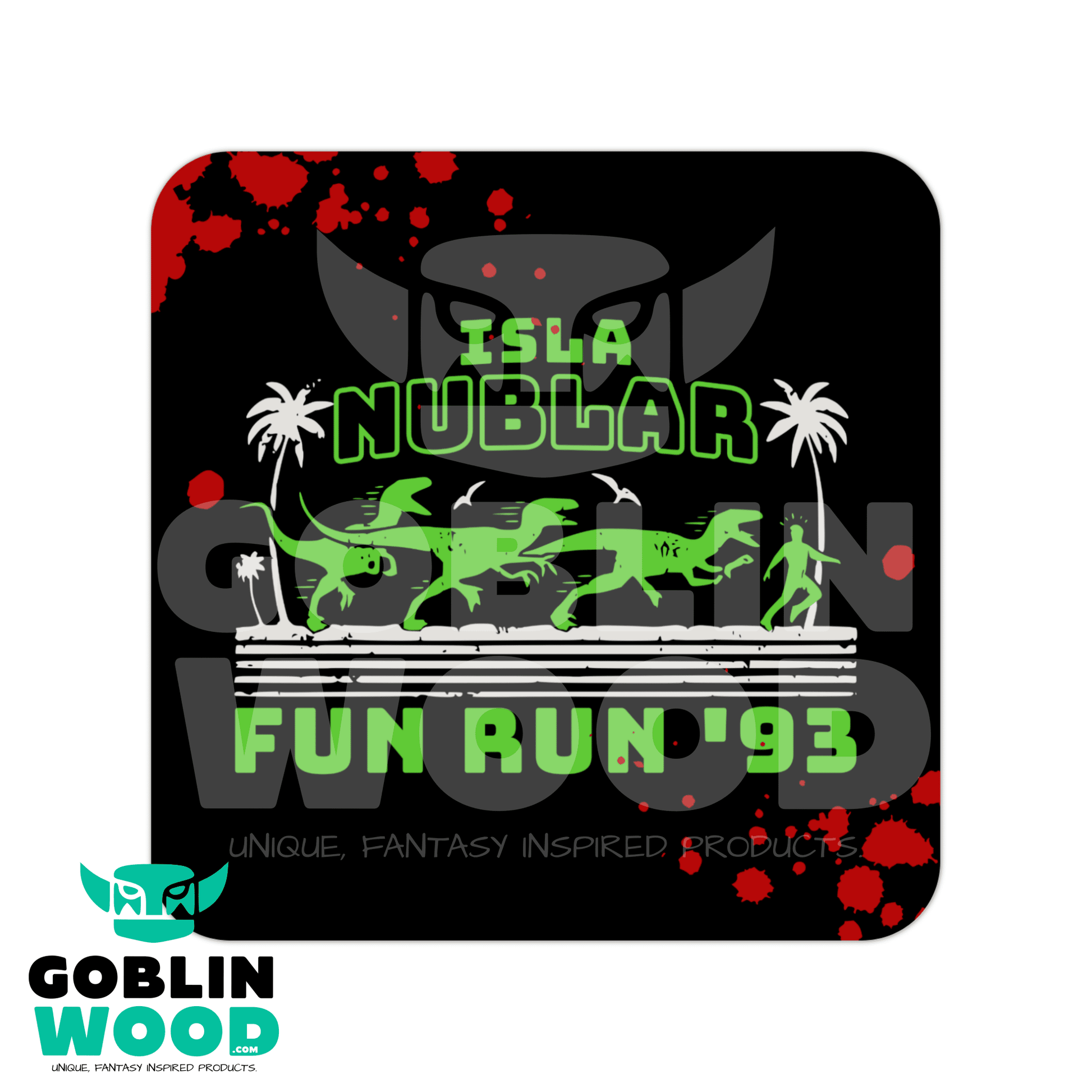 Park Run 1993 - Drinks Coaster - Jurassic Park Inspired - Goblin Wood Exclusive - Goblin Wood