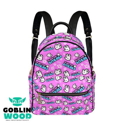 Peace Out Bitches (Bubblegum) - Mini Backpack - Supernatural Inspired - Goblin Wood Exclusive - Goblin Wood