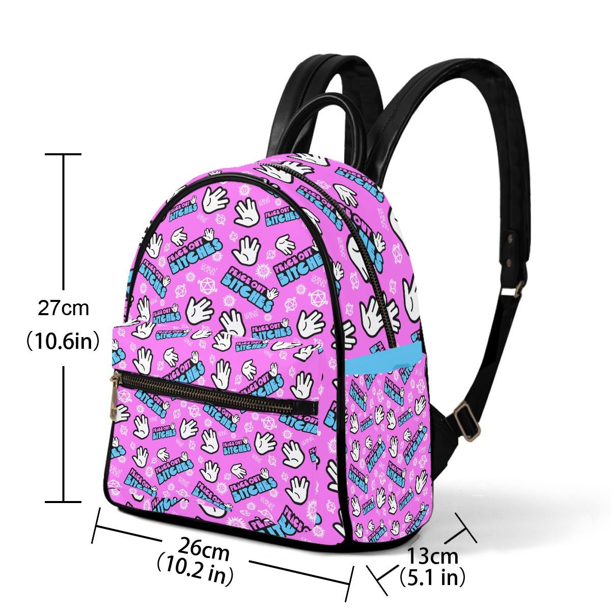 Peace Out Bitches (Bubblegum) - Mini Backpack - Supernatural Inspired - Goblin Wood Exclusive - Goblin Wood