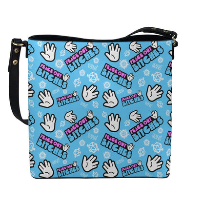 Peace Out Bitches - Sky Cross Body Bucket Bag - Supernatural Inspired - Goblin Wood Exclusive - Goblin Wood