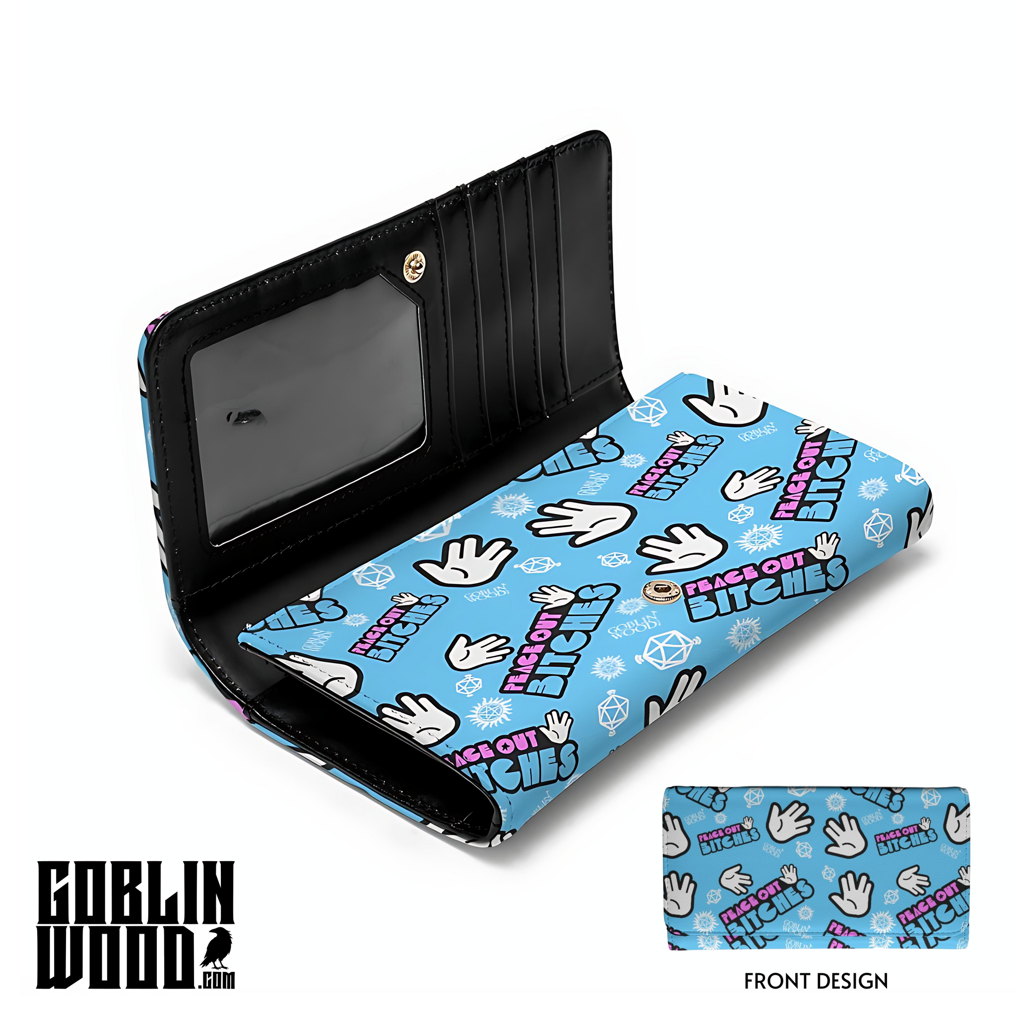 Peace Out Bitches (Sky) - Purse - Supernatural Inspired - Goblin Wood Exclusive