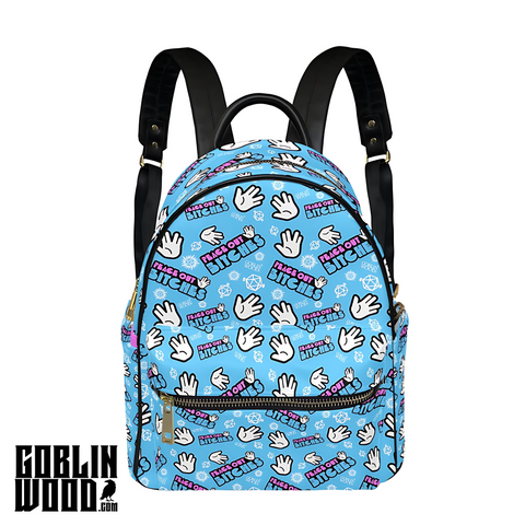 Peace Out Bitches (Sky) - Mini Backpack - Supernatural Inspired - Goblin Wood Exclusive