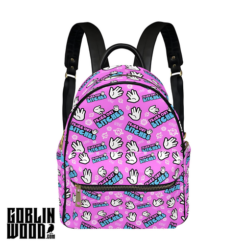 Peace Out Bitches (Bubblegum) - Mini Backpack - Supernatural Inspired - Goblin Wood Exclusive