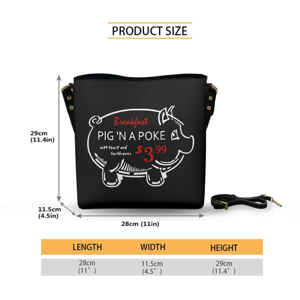 Pig 'N A Poke - Black Cross Body Bucket Bag - Supernatural Inspired - Goblin Wood Exclusive - Goblin Wood