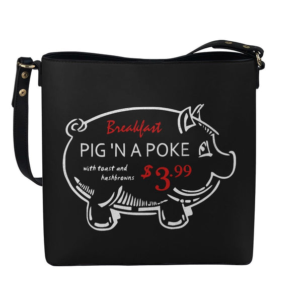 Pig 'N A Poke - Black Cross Body Bucket Bag - Supernatural Inspired - Goblin Wood Exclusive - Goblin Wood