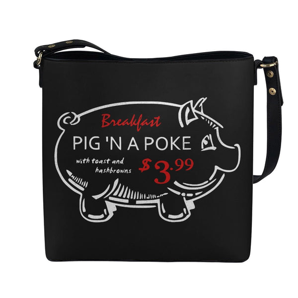 Pig 'N A Poke - Black Cross Body Bucket Bag - Supernatural Inspired - Goblin Wood Exclusive - Goblin Wood