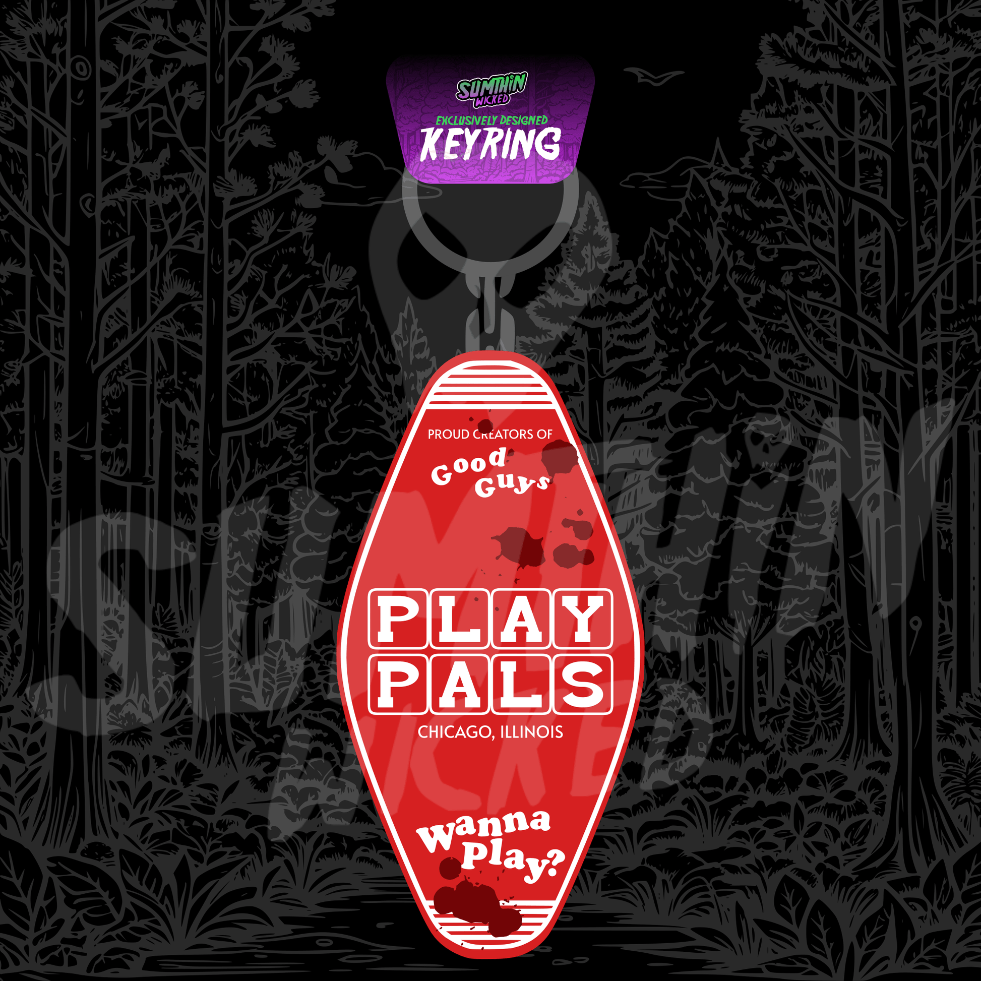 Play Pals - Acrylic Key Fob Keychain - Child's Play Inspired - Sumthin Wicked Exclusive - Goblin Wood