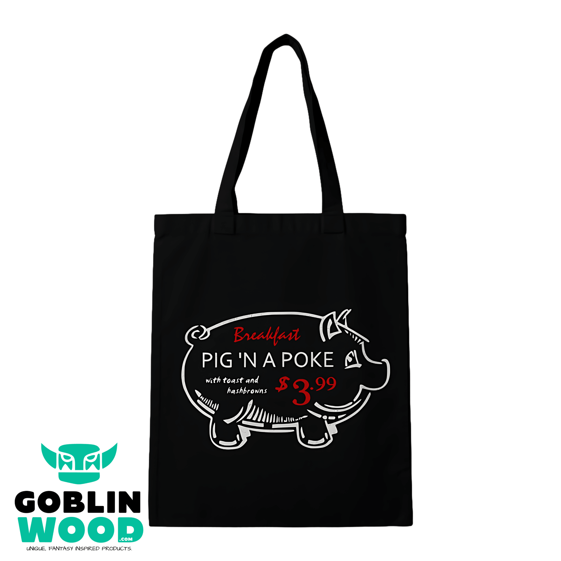 Porky - Black Tote Bag - Supernatural Inspired - Goblin Wood Exclusive - Goblin Wood