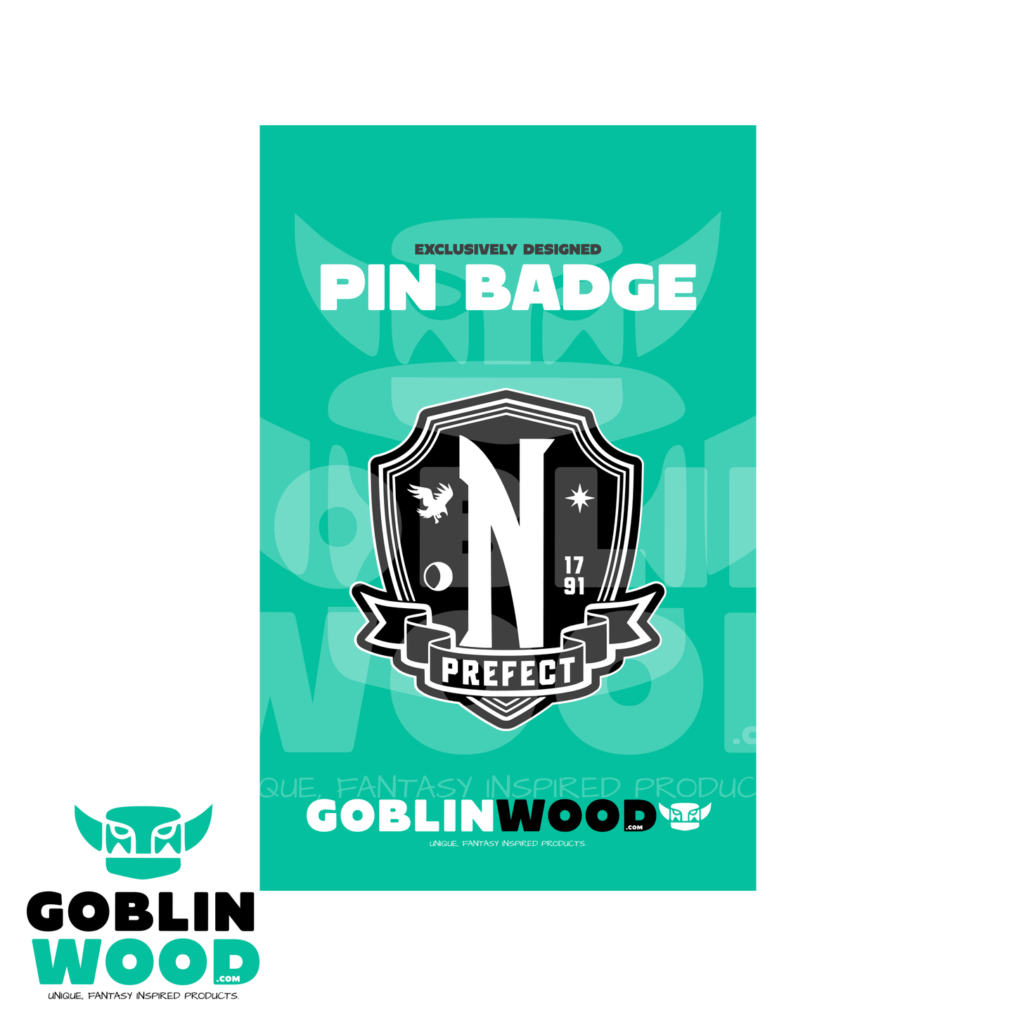 Prefect - Acrylic Pin Badge - Wednesday Inspired - Goblin Wood Exclusive - Goblin Wood