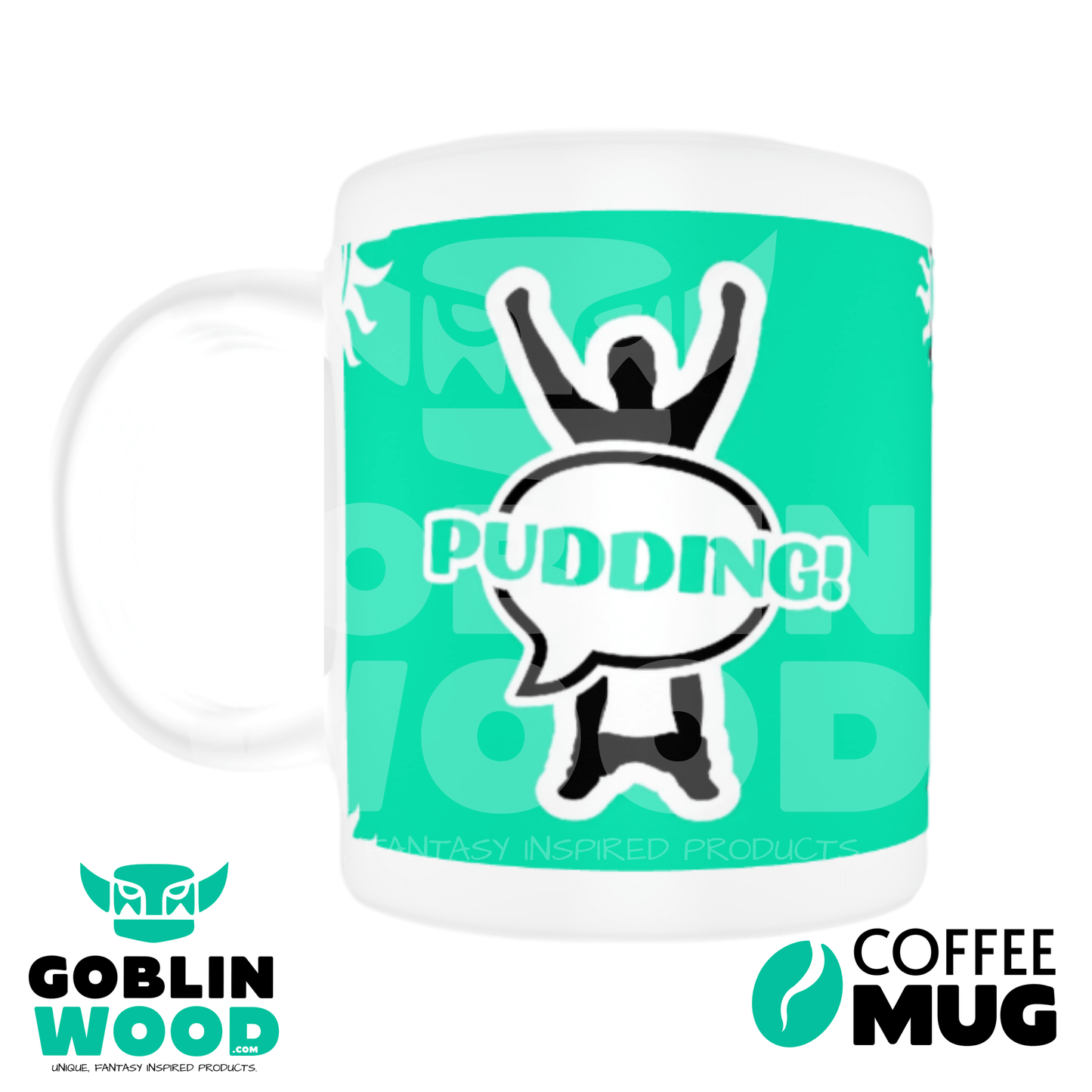 Pudding! - Speech Bubble Coffee Mug - Supernatural Inspired - Goblin Wood - Goblin Wood