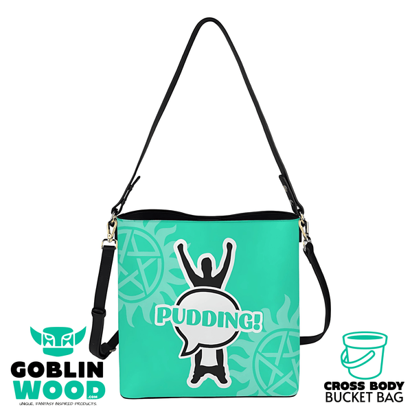 Pudding! - Teal Cross Body Bucket Bag - Supernatural Inspired - Goblin Wood Exclusive - Goblin Wood