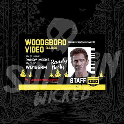 Randy Meeks - Woodsboro Video Staff Card - Scream Inspired - Sumthin Wicked Exclusive - Goblin Wood
