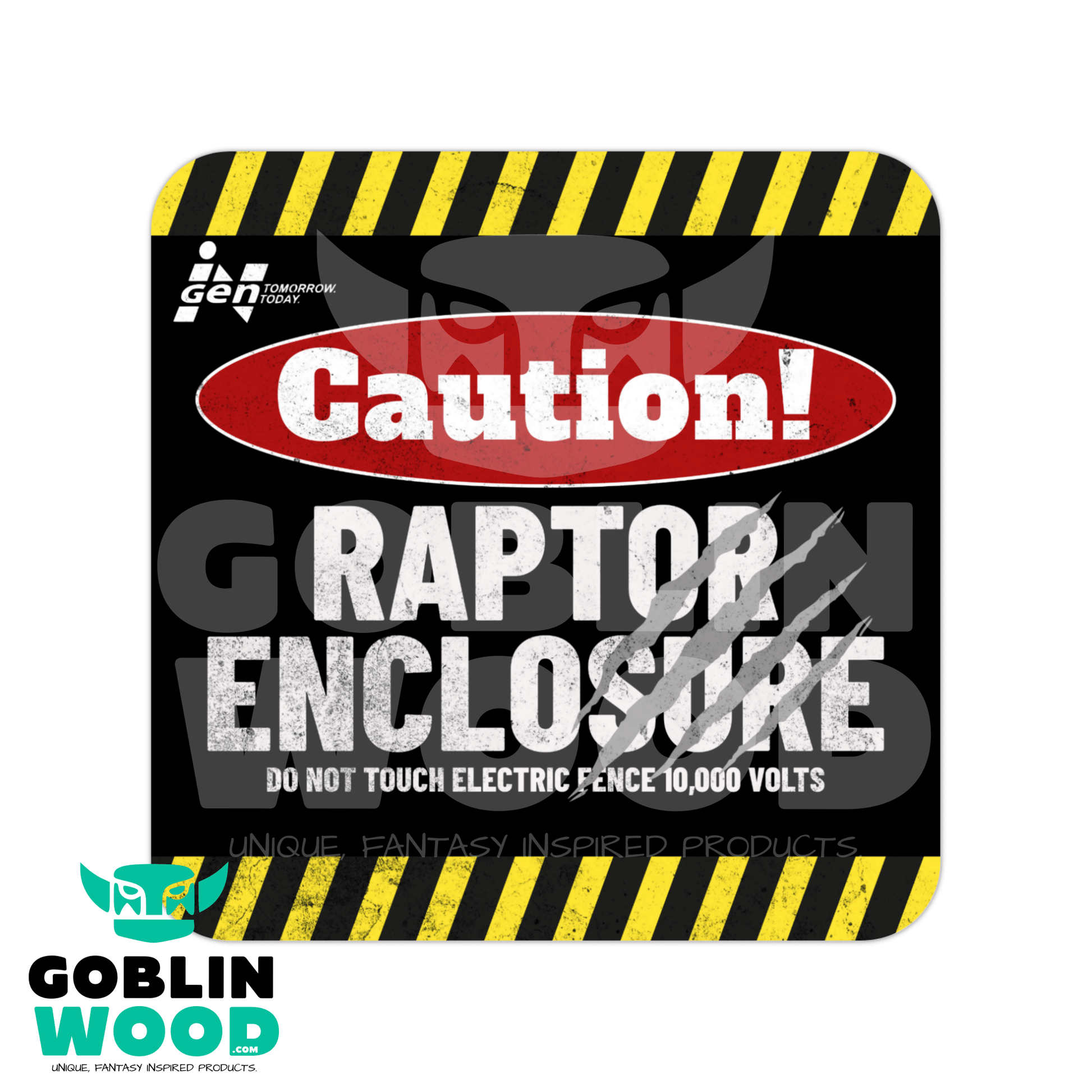 Raptor Enclosure - Drinks Coaster - Jurassic Park Inspired - Goblin Wood Exclusive - Goblin Wood
