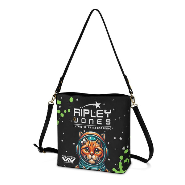 Ripley & Jones - Black Cross Body Bucket Bag - Alien Inspired - Goblin Wood Exclusive - Goblin Wood