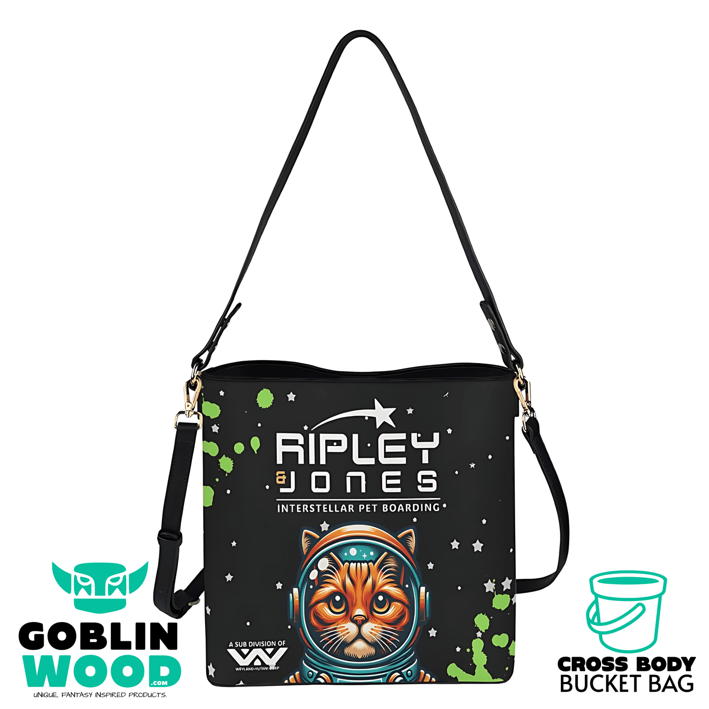 Ripley & Jones - Black Cross Body Bucket Bag -  - Goblin Wood Exclusive - Goblin Wood