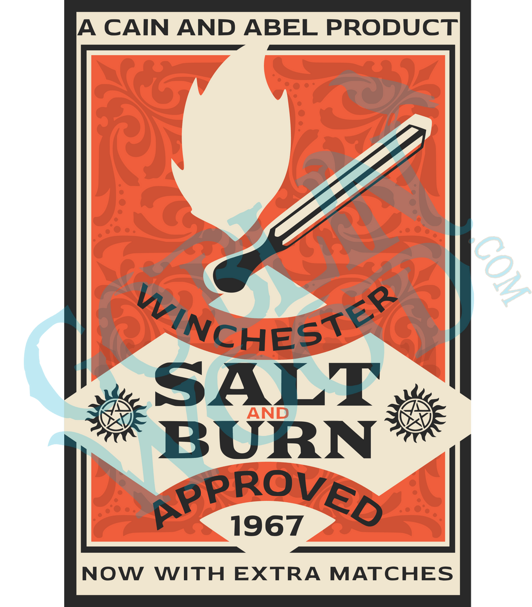Salt Burn Repeat Symbols Supernatural Spirit Ghost Defense Digital Art By Zlatin Laura - Fine