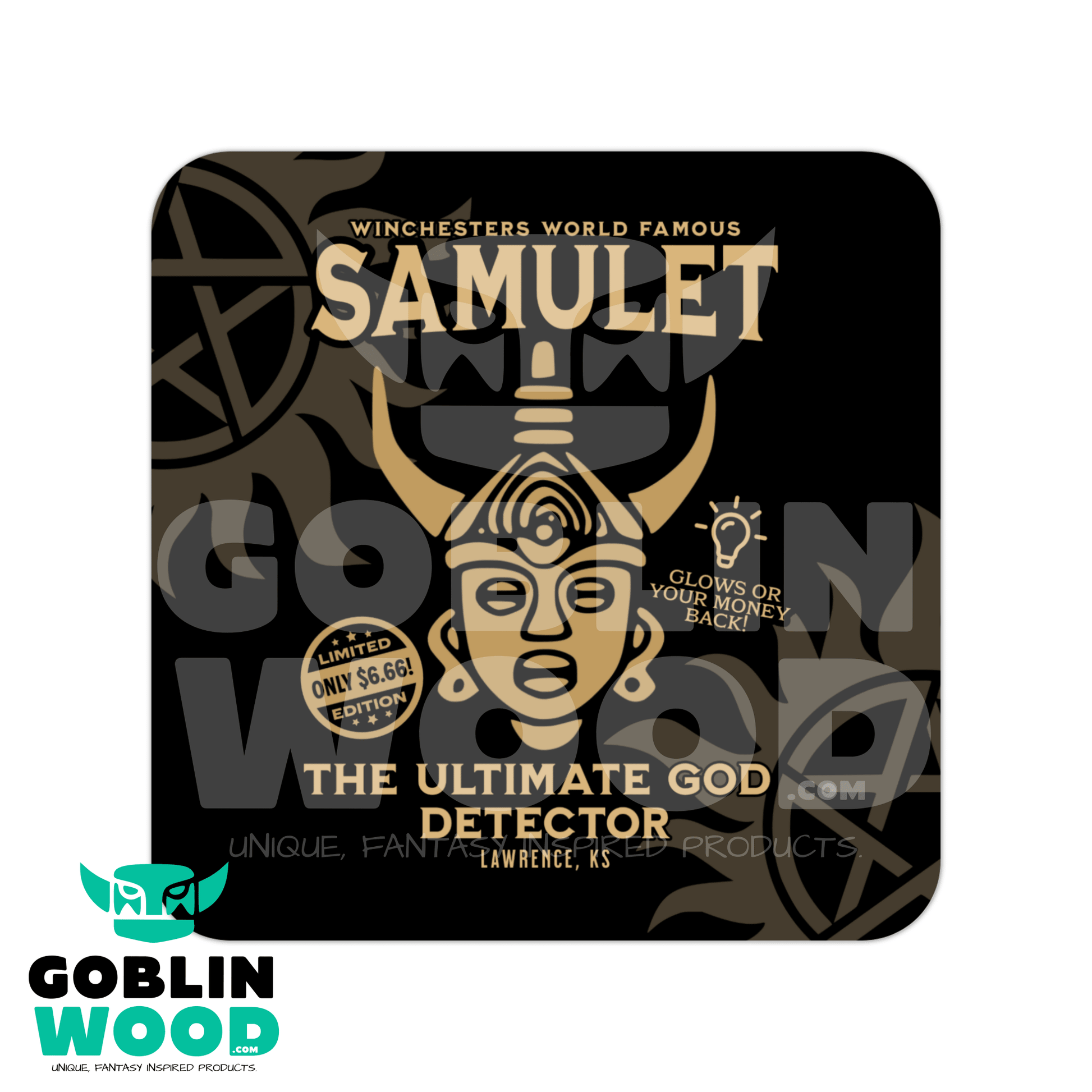 Samulet Detector - Drinks Coaster - Supernatural Inspired - Goblin Wood Exclusive - Goblin Wood