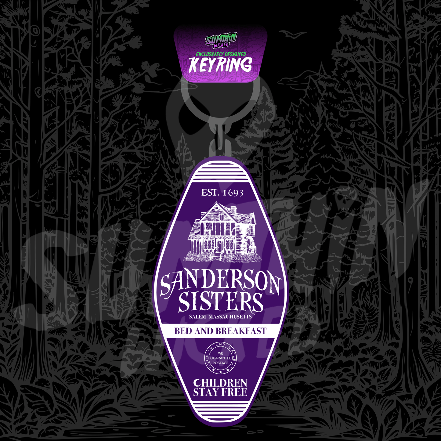 Sanderson Sisters B&B - Acrylic Key Fob Keychain - Hocus Pocus Inspired - Sumthin Wicked Exclusive - Goblin Wood