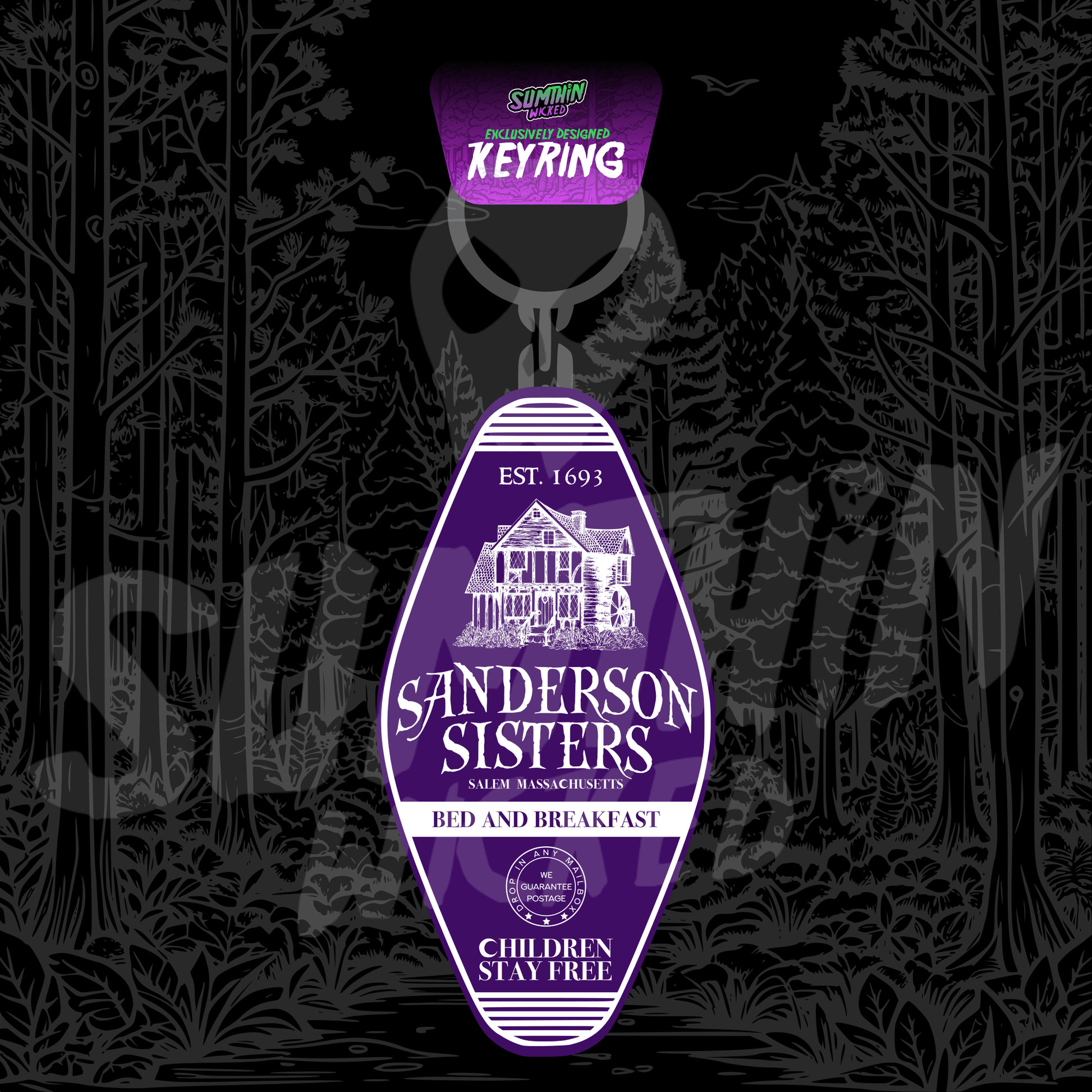 Sanderson Sisters B&B - Acrylic Key Fob Keychain - Hocus Pocus Inspired - Sumthin Wicked Exclusive - Goblin Wood