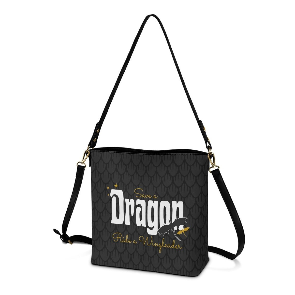 Save A Dragon - Cross Body Bucket Bag - Fourth Wing Inspired - Goblin Wood Exclusive - Goblin Wood