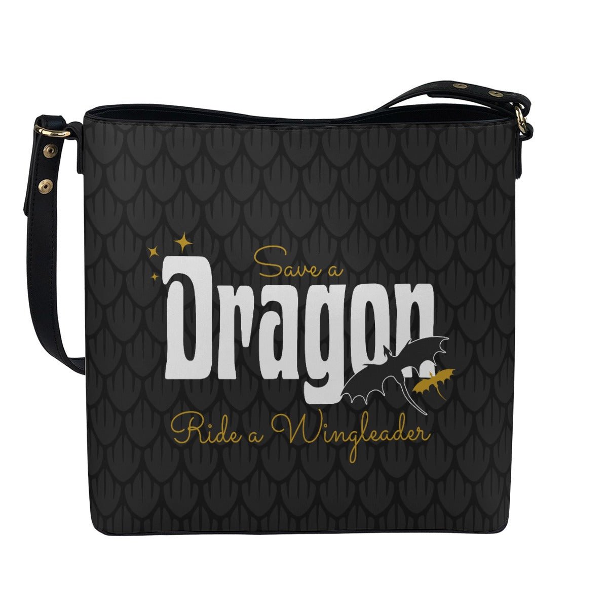 Save A Dragon - Cross Body Bucket Bag - Fourth Wing Inspired - Goblin Wood Exclusive - Goblin Wood