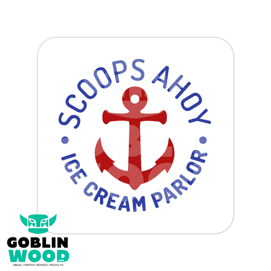 Scoops - Drinks Coaster - Stranger Things Inspired - Goblin Wood Exclusive - Goblin Wood
