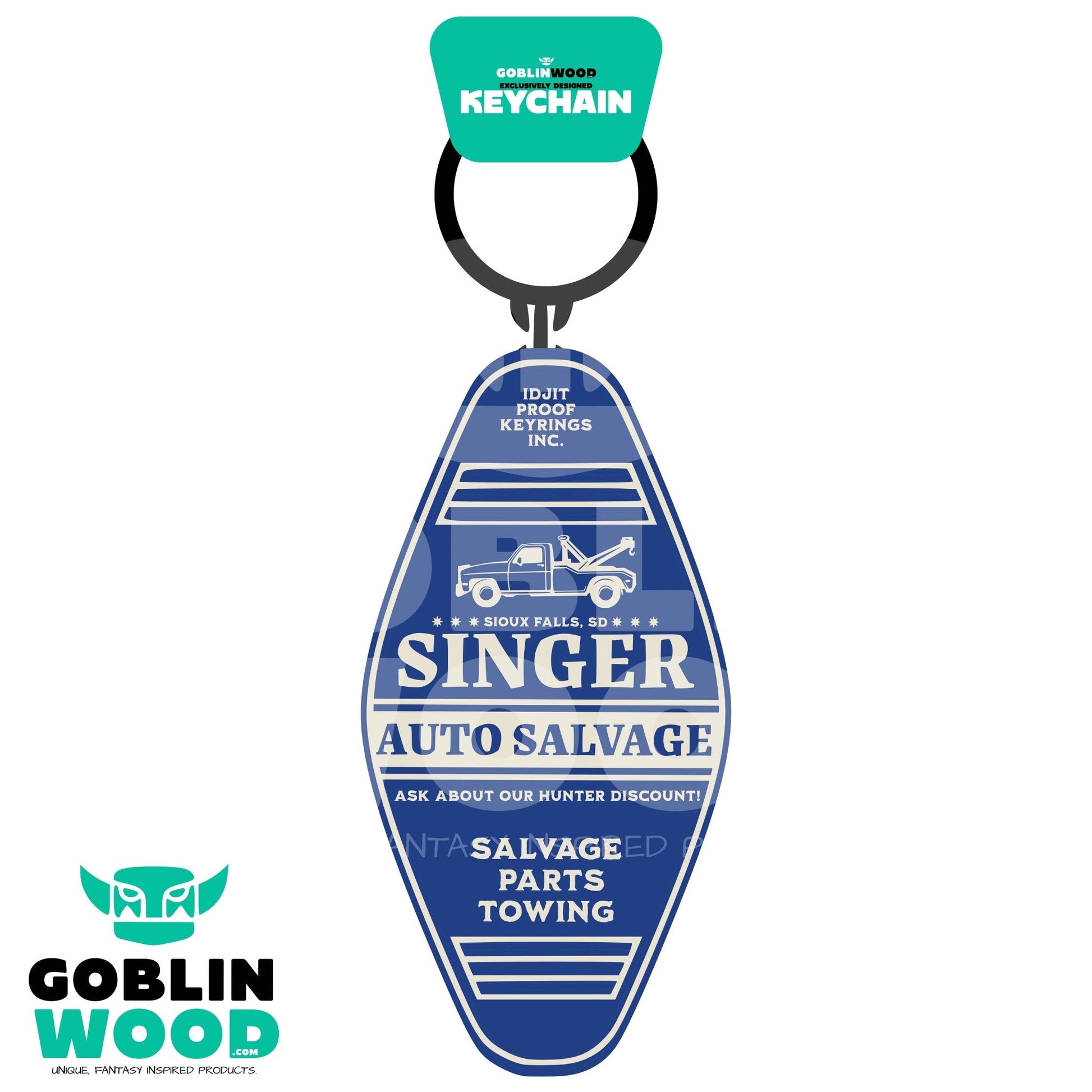 Singer Salvage - Acrylic Keychain - Supernatural Inspired - Goblin Wood Exclusive - Goblin Wood